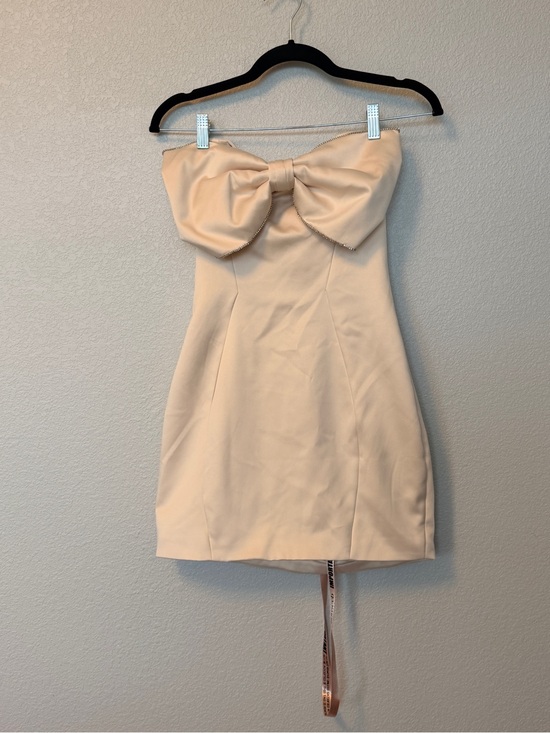 House of CB Dresses & Skirts - House of CB Strapless Bow Mini Dress - Cream